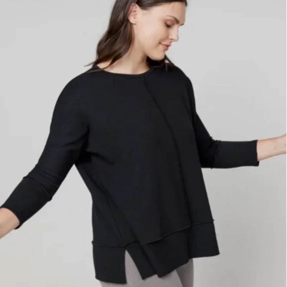 SPANX‎ Black Perfect Length Three-Quarter Dolman Sleeve Top SZS Comfy Athleisure